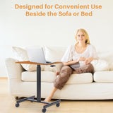 IULULU Mobile Standing Desk, Small Rolling Desk with Wheels, Pneumatic Adjustable Workstation for Home