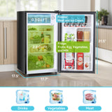 IULULU Upgraded 3.2 Cu.Ft Mini Fridge with Freezer for Bedroom/Dorm/Office, Compact, Low Noise