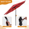 IULULU 9FT Patio Umbrella with Tilt, Crank, 8 Waterproof Ribs for Outdoors