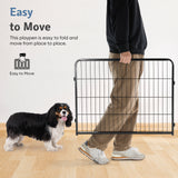Atilioo 8-Panel Foldable Pet Playpen, 24" Height Metal Dog Fence with Door for Small Dogs