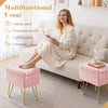 IULULU Vanity Stool, Faux Fur-Padded, 4-Legged Stool with Anti-Slip Feet, Ideal for Makeup or as a Footrest