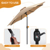IULULU 9FT Patio Umbrella with Tilt, Crank, 8 Waterproof Ribs for Outdoors