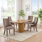 IULULU Dining Chairs, Upholstered Featuring Tufted Back Design and Solid Wood Legs Set of 2