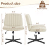 IULULU Wide Armless Desk Chair, No Wheels, Adjustable Height