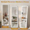 IULULU Full-Length Mirror with LEDs, Aluminum Frame, 3-Color Dimmable Light for Bedroom