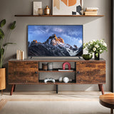 IULULU 55-60" TV Stand, Mid-Century Console with Storage