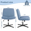 IULULU Wide Armless Desk Chair, No Wheels, Adjustable Height