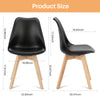 IULULU Dining Chairs, 4-Piece Mid-Century with Wooden Legs, PU Leather Seats for Living Room Bedroom Outdoor Lounge