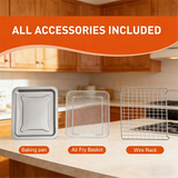 Haysky 26 QT Countertop Toaster Oven, 1600W 4 in 1 Multi-Functions, Auto-Shutoff Timer, Fast Oil-Less Cooking, Stainless Steel