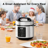 Haysky 6QT Electric Pressure Cooker, 12-in-1 Stainless Steel Instant Multi-Function Pot with Digital Display, Slow Cook, Steam, Rice, Soup, and More