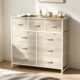 Atilioo Fabric Dresser with 5 Drawers, Clothes Storage Organizer Unit, Chest of Drawers for Bedroom Living Room, Pink