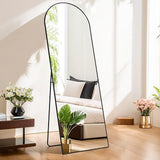 Atilioo Full Length Mirror 59"x16" - Arched Floor Mirror with Shatter-Proof Glass, Wall-Mount or Leaning Full Body Mirror for Bedroom, Dressing Room - Durable Gold Aluminum Frame