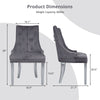 IULULU Dining Chairs Set of 2 with Stainless Steel Legs and Lion Head Handles