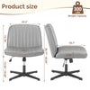 IULULU Wide Armless Desk Chair, No Wheels, Adjustable Height