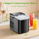 Haysky Countertop Ice Maker, 26 Lbs/24H, Ice in 6Mins, 2 Sizes, Self-Cleaning Portable Ice Machine Countertops for Home, Office, RV, Camping