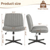 IULULU Wide Armless Desk Chair, No Wheels, Adjustable Height