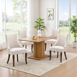 IULULU Dining Chairs, Upholstered Featuring Tufted Back Design and Solid Wood Legs Set of 2