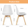 IULULU Dining Chairs, 4-Piece Mid-Century with Wooden Legs, PU Leather Seats for Living Room Bedroom Outdoor Lounge