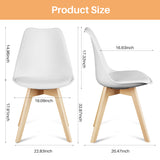 IULULU Dining Chairs, 4-Piece Mid-Century with Wooden Legs, PU Leather Seats for Living Room Bedroom Outdoor Lounge