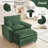 IULULU Sectional Sofa, Chenille Cloud Couch Comfy Upholstered Sofa with Ottoman, Lumbar Pillow, Deep Seat Modular Sofa for Living Room, Apartment, Studio