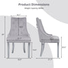 IULULU Dining Chairs Set of 2 with Stainless Steel Legs and Lion Head Handles