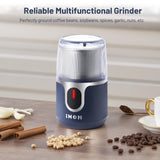 IULULU Cordless Coffee Grinder, USB Rechargeable, 85 Grinds, Blue