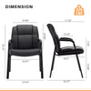 IULULU Leather Guest Chair with Padded Arms, Comfy Waiting Room Chairs for Reception Conference Side Office Desk Home