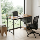 Atilioo 40" Computer Desk, PC Table with 2 Fabric Drawers & Headphone Hook, Sturdy Metal Frame, Easy Assembly for Home Office, Black