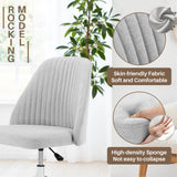 IULULU Office Desk Chair, Modern Cute Rolling Vanity Swivel Task Chairs with Wheels, Comfortable Back Seat Armless