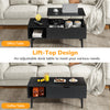 IULULU Lift Top Coffee Table - Wooden Table with Shelf & Compartment for Living Room