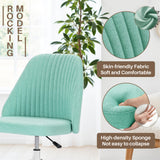 IULULU Office Desk Chair, Modern Cute Rolling Vanity Swivel Task Chairs with Wheels, Comfortable Back Seat Armless