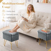 IULULU Vanity Stool, Faux Fur-Padded, 4-Legged Stool with Anti-Slip Feet, Ideal for Makeup or as a Footrest