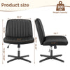 IULULU Wide Armless Desk Chair, No Wheels, Adjustable Height
