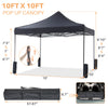 IULULU 10x10 Canopy, Heavy-Duty Party Tent, Waterproof Shade with Sand Bags