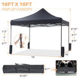 IULULU 10x10 Canopy, Heavy-Duty Party Tent, Waterproof Shade with Sand Bags