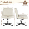 IULULU Wide Armless Desk Chair, No Wheels, Adjustable Height