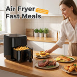 Atilioo 3-6 Qt Air fryer, Compact Digital Touchscreen Small Air Cooker with Timer, Non-Stick & Dishwasher Safe, Black
