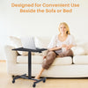 IULULU Mobile Standing Desk, Small Rolling Desk with Wheels, Pneumatic Adjustable Workstation for Home