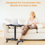 IULULU Mobile Standing Desk, Small Rolling Desk with Wheels, Pneumatic Adjustable Workstation for Home