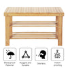IULULU 3-Tier Bamboo Shoe Rack Bench Organizer Storage Shelf for Entryway Bedroom Living Room Balcony