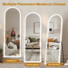 IULULU Full-Length Mirror with LEDs, Aluminum Frame, 3-Color Dimmable Light for Bedroom
