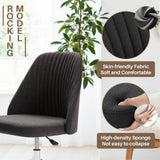 IULULU Office Desk Chair, Modern Cute Rolling Vanity Swivel Task Chairs with Wheels, Comfortable Back Seat Armless