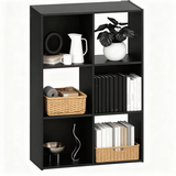 LIFERECORD 6 Cube Storage Organizer, 11x11 Cube Bookshelf with 3 Removable Back Panels, Open Cube Shelf for Living Room, Bedroom, Home Office, Kids Room, 35.9" L x 11.6" W x 23.2" H Black