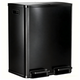 Atilioo 16 Gallon Dual Compartment Trash Can, Stainless Steel Garbage Can with Foot Pedal, Soft-Close Lid, 2 x 30 L Large Capacity Recycling Bin, Perfect for Kitchen, Office