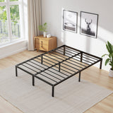 Atilioo Twin Bed Frame with Storage Space Under Frame, 14" Heavy Duty Metal Platform, No Box Spring Needed, Easy Assembly, Black