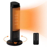 LIFERECORD Oscillating Space Heater with Remote, 70° Wide-Angle Heating, Quiet Portable Indoor Heater with Tip-Over Protection for Office & Home