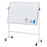 LIFERECORD 46"x32" Double-Sided Magnetic Mobile Whiteboard, Rolling Dry Erase Board Easel Stand on Wheels with Aluminium Frame for School Office Home, White