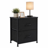 ACCVER Nightstand with 2 Fabric Drawers, Small Dresser, Side Table, End Table, Bedside Table, Night Stands, Small Nightstand, Bedroom, Black