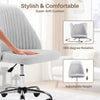 IULULU Office Desk Chair, Modern Cute Rolling Vanity Swivel Task Chairs with Wheels, Comfortable Back Seat Armless