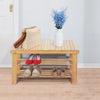 IULULU 3-Tier Bamboo Shoe Rack Bench Organizer Storage Shelf for Entryway Bedroom Living Room Balcony